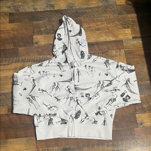 Corpse Bride White Zip-Up Hoodie (M)